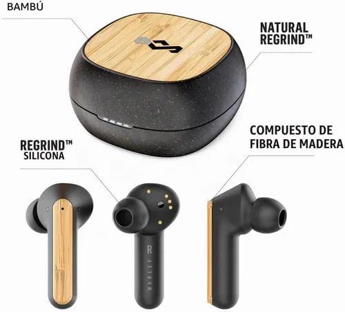 Vista 5 de House of Marley Redemption ANC: Auriculares inalámbricos con cancelación de ruido con micrófono, conectividad Bluetooth, 20 horas de tiempo total
