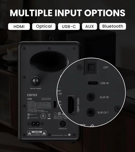 Vista 5 de Edifier Altavoces de computadora M90, altavoces de escritorio RMS de 100 W Negro