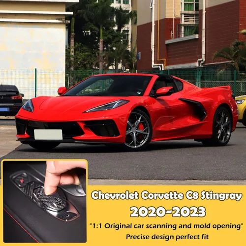 Vista 6 de CHEAYAR Cubierta de fibra de carbono para panel de palanca de cambios de consola compatible con Chevrolet Corvette C8 2020-2023, interior P D Auto M