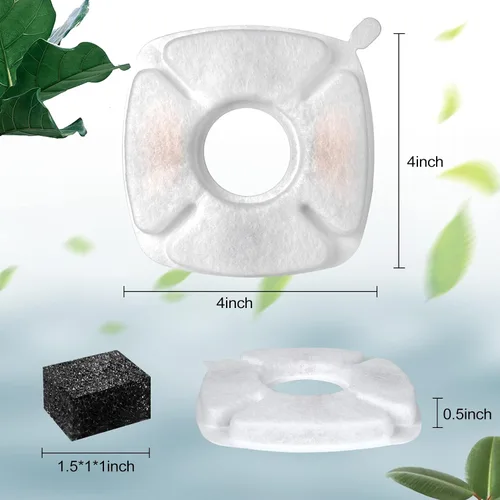 Vista 5 de 32 filtros de repuesto para fuente de gato, paquete de 16 filtros de repuesto para fuente de agua para gatos con 16 esponjas de prefiltro, filtro