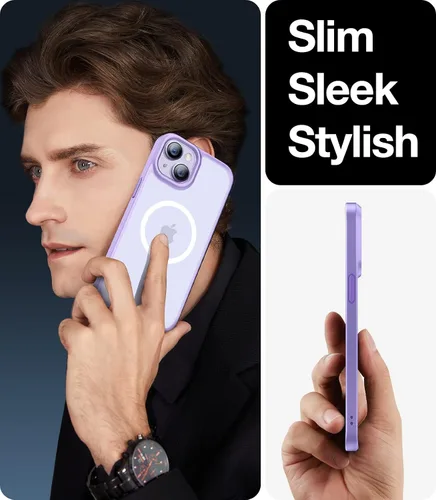 Vista 6 de TORRAS Funda para iPhone 14 y iPhone 13, diseñada para MagSafe, protección contra caídas de grado militar a prueba de golpes, funda magnética