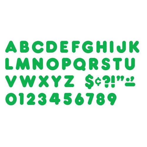 Vista 2 de Trend Green - Letras en mayúsculas casuales de 4 pulgadas, decoración de tablón de anuncios, 4 pulgadas, 75 piezas