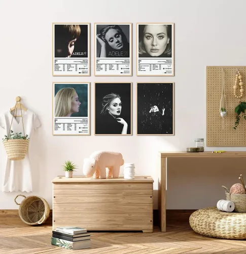Vista 3 de Pósteres limitados de jazz cantante de música con portada de álbum, juego de 6 pósteres impresos para decoración de habitación estética