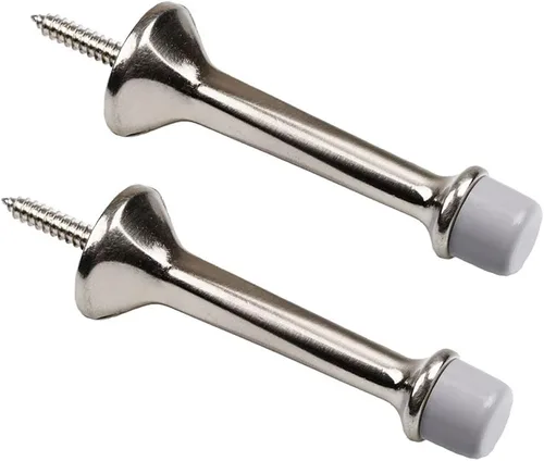 Vista 9 de Triumph Hardware Tope de puerta de bronce antiguo rígido resistente de 3 pulgadas con punta de goma suave, tope de puerta sólido de metal