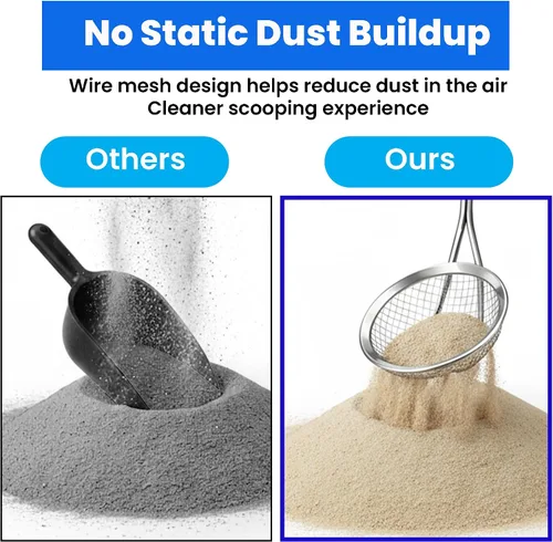 Vista 5 de Sand Dipper Cuchara higiénica de acero inoxidable para arena para gatos (original)