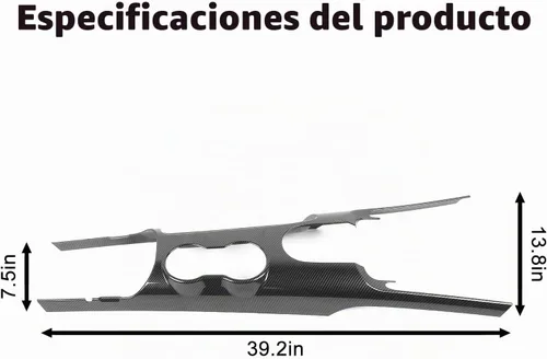 Vista 4 de RT-TCZ Cubierta de Panel de Cambios de Consola Central de Fibra de Carbono, Marco de Portavasos, Kit de Accesorios de Decoración Interior para Ford