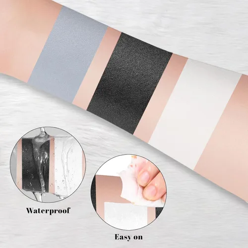 Vista 4 de YBUETE Paleta de pintura corporal a base de aceite gris negro blanco