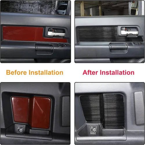 Vista 6 de Aunginsy Cubierta de moldura de panel de puerta interior de coche Compatible con Toyota FJ Cruiser 2007-2021 Protección de panel de manija de puerta