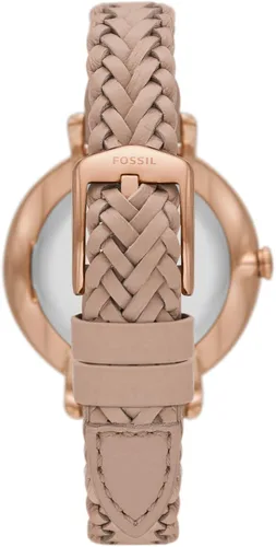 Vista 3 de Fossil Reloj Jacqueline de cuarzo de acero inoxidable y cuero para mujer Jacqueline ES5207 - Reloj de 3 manecillas