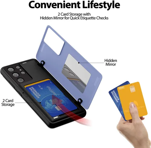 Vista 3 de GOOSPERY Tope Magnético de Puerta Compatible con Galaxy S21 Ultra, Funda Cartera con Portarjetas, Imán Fácil de Cierre Automático, Cubierta Trasera