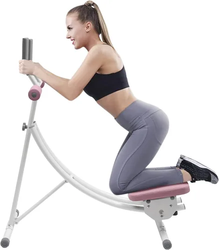 Vista 11 de Ab Machine Abs Equipo de entrenamiento para gimnasio en casa, máquina de ejercicios abdominales de núcleo plegable, equipo deportivo y de Negro-a