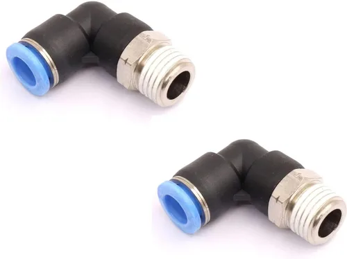 Vista 27 de CEKER 1/2 Codo Macho Conexiones de Líneas Aéreas de Empuje Ajustes de Conexión de Empuje de 90 Grados Ajustes de Aire, PL 1/2 Tubo Od x 1/2" NPT