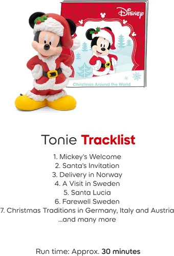 Vista 8 de Tonies Figura de juguete de audio navideña de Mickey Mouse de Disney's Christmas Around The World