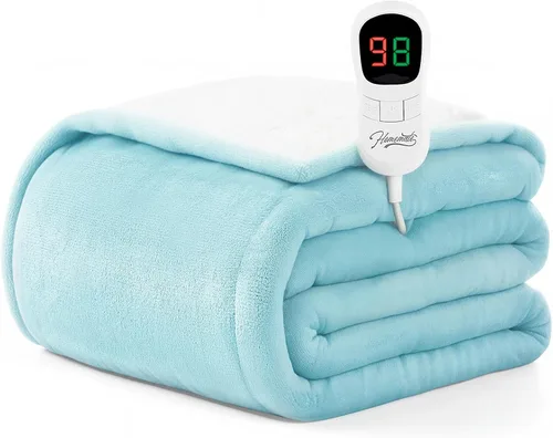 Vista 20 de Homemate Heated Blanket Electric Throw 50"x60" Heating Blanket ETL Cert 02 - Navy Blue