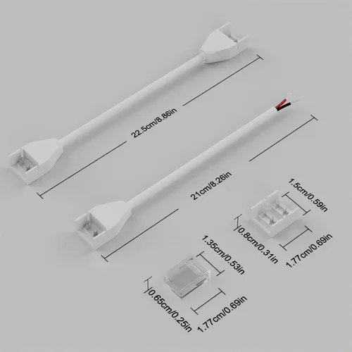 Vista 5 de PAUTIX Conectores para tira de luz LED COB impermeable IP68, kit de conectores de extensión LED, 4 conectores de combinación transparentes sin
