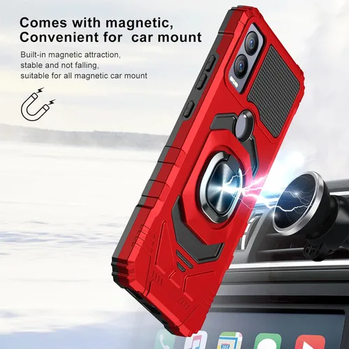 Vista 5 de Ailiber Funda para Cricket Magic 5G U6080AA, ATT Propel 5G con protector de pantalla, soporte de anillo para montaje magnético de automóvil, Soporte