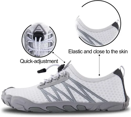 Vista 6 de SEEKWAY - Zapatos de agua unisex para adultos tipo calcetín de secado rápido sensación de pie descalzo para playa natación río piscina lago