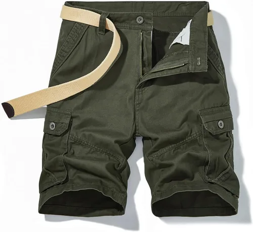 Vista 3 de Men Cargo Shorts Classic Fit Lightweight Ripstop Pants Tactical Outdoor Work Short Trousers with Multi Pocket
