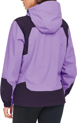 Vista 2 de SaphiRose Chaqueta impermeable para mujer, ligera, para exteriores, con capucha extraíble