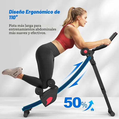 Vista 4 de MERACH Ab Machine, Adjustable Ab Trainer Machine, AB Workout Equipment for Home Gym, Independent Dual Tracks for Mountain Climber, Foldable for Home
