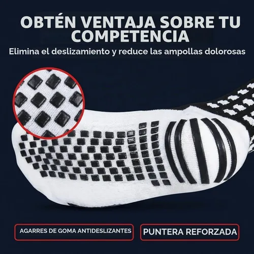 Vista 5 de MediCaptain Calcetines de fútbol con acolchado metatarsiano Calcetines de fútbol antideslizantes con protección acolchada para los pies para Negro