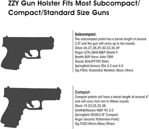Vista 4 de Funda de pistola para mujeres/hombres, fundas IWB universales para transporte oculto, fundas de pistola diestra/siniestra, compatibles con S&W M&P