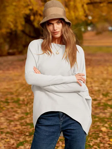 Vista 6 de Caracilia Women Boat Neck Batwing Long Sleeve 2024 Fall Oversized Ribbed Knit Pullover Sweaters Baggy Jumper Tunic Tops