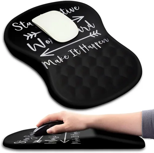 Vista 12 de Alfombrilla de ratón con soporte de muñeca, alfombrilla de ratón ergonómica con punto de masaje, cómoda alfombrilla de ratón para computadora