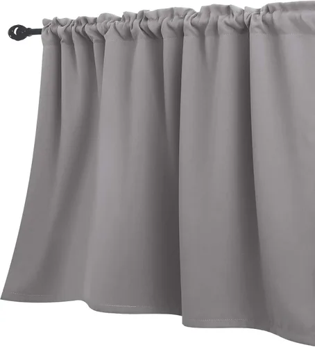 Vista 9 de KOUFALL Cenefa beige para ventanas de 16 pulgadas de largo, cortinas cortas para filtrar la luz sobre el fregadero