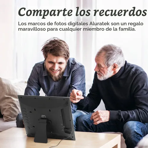 Vista 5 de Aluratek ADPF08SF - Marco de fotos digital LCD de 8 pulgadas, con presentación automática de dispositivas, entrada USB y compatibilidad con tarjeta