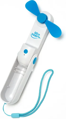 Vista 2 de Spark Innovators Go Fan Flip - Ventilador recargable de 3 velocidades y banco de energía en uno. Cabe en la palma, cuchillas flexibles suaves, hasta