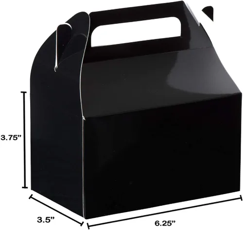 Vista 2 de Hammont Party Favors - Cajas de papel para golosinas (paquete de 10) contenedores de papel de color negro y cajas para golosinas, cajas de galletas