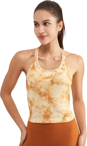 Vista 58 de sphinx cat - Camiseta corta de entrenamiento para mujer, camiseta sin mangas, acanalada, con espalda cruzada y brasier integrado