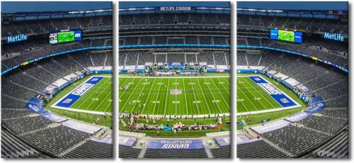 Vista 41 de TUMOVO MetLife Stadium - Decoración de pared de Nueva York, 3 piezas, lienzo, arte de pared para decoración del hogar, juegos de fútbol americano