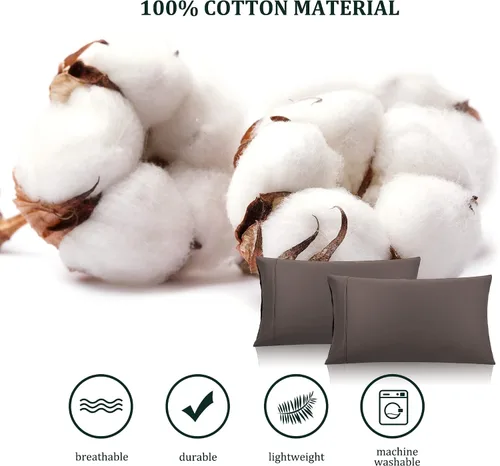 Vista 2 de PiccoCasa Beaver - Juego de 2 fundas de almohada de tamaño estándar, súper suaves con cierre de cremallera, fundas de almohada 100% algodón