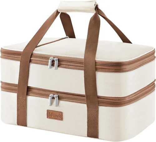 Vista 14 de Lifewit - Porta ollas aislada para alimentos calientes o fríos, olla con tapa y estuche de transporte, soporte para lasaña para fiestas de comida