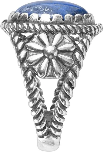 Vista 4 de American West Jewelry Anillo de plata de ley para mujeres y hombres, elección de piedras preciosas de inspiración nativa, tallas 5 a 13
