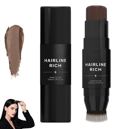 Vista 9 de Barra de retoque de raíz de doble extremo, corrector instantáneo de puntos calvos para cobertura de raíces del cabello, 2 en 1, impermeable, #01