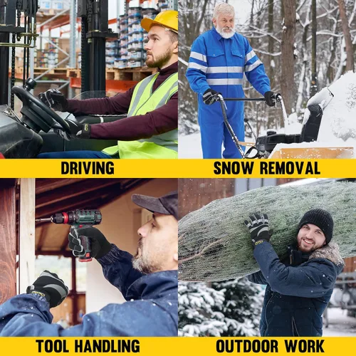 Vista 29 de HANDLANDY Guantes de trabajo aislados, guantes térmicos de invierno impermeables para hombres y mujeres