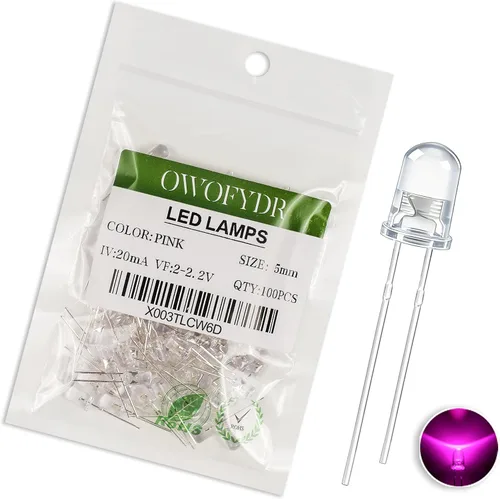 Vista 22 de 100 diodos LED RGB de 0.118 in, cátodo común, orificio pasante