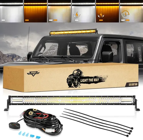 Vista 15 de Auxbeam Barra de luz LED de 3 pulgadas, 72 W, color ámbar/blanco, luces de conducción todoterreno para camión, SUV, barco, 4x4, Jeep Wrangler