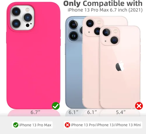 Vista 2 de Compatible con iPhone 13 Pro Max 6.7 pulgadas, [a prueba de golpes] [antiarañazos] Funda delgada de silicona líquida protectora de gel de goma