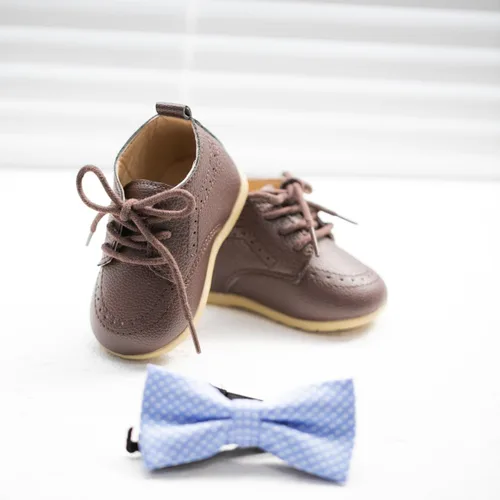 Vista 6 de Meckior Mocasines clásicos de piel sintética para bebés, niños y niñas, zapatos de vestir Oxford para primeros pasos, zapatos planos para cuna