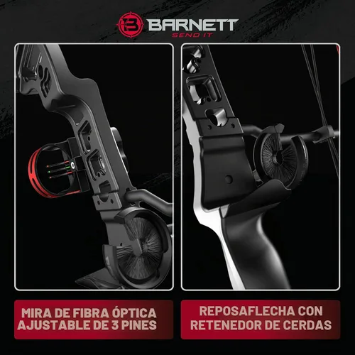 Vista 4 de Barnett Vortex Lite Youth Bow - 22-25in Draw Length, 18-29lb Hunting Compound Bow, Adjustable 60-70% Let Off, 3 Pin Fiber Optic Sight, Brush