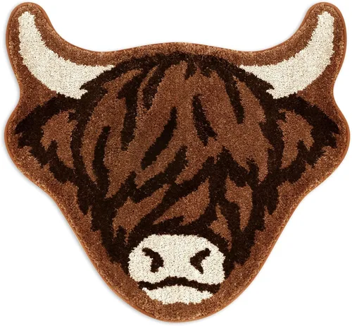 Vista 7 de Percozzi Highland - Alfombra de baño con diseño de vaca occidental