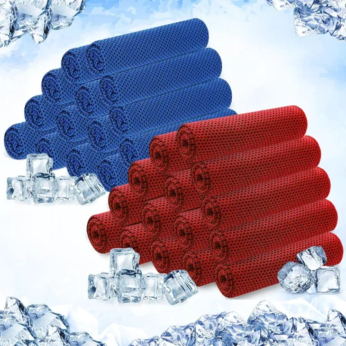Vista 19 de Hosuly Paquete de 30 Toallas Refrescantes, 40"x12" Hielo Transpirables Suaves Frías Paño de Sudor Microfibra Paños de Entrenamiento para Gimnasio
