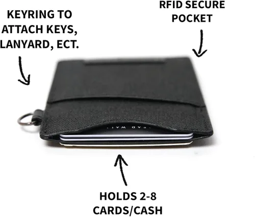 Vista 3 de Thread Wallets - Cartera delgada de diseño minimalista con tarjetero vertical.