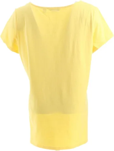 Vista 3 de LIZ CLAIBORNE NY - Camiseta de cuello dividido con ribete de encaje A262962, Light Citron
