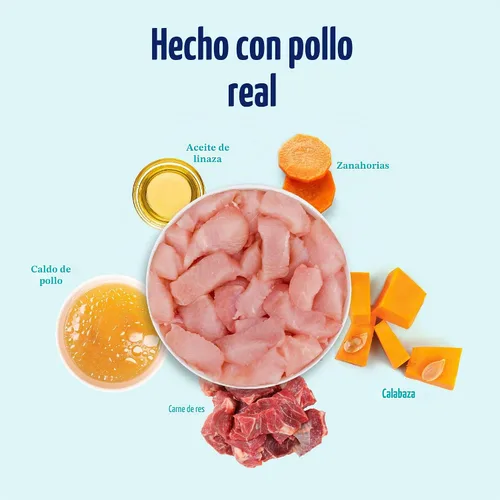 Vista 3 de Solid Gold Aderezo de Comida Húmeda para Perros y Tazas de Comida - Con Pollo, Carne de Res y Calabaza para Estómagos Sensibles, Salud Intestinal