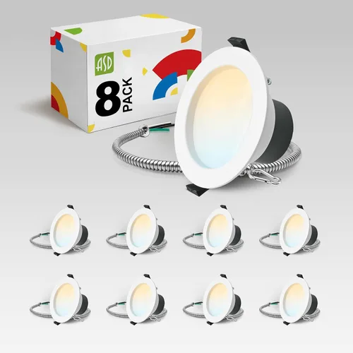 Vista 12 de ASD Downlight LED comercial sin lata de 4 pulgadas, iluminación ajustable de potencia de 7/10/13W, lámpara de techo empotrable redonda regulable, 5